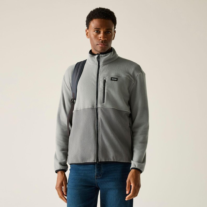 Frankie Herren-Fleecejacke mit durchgehendem Reißverschluss und Farbblock-Design