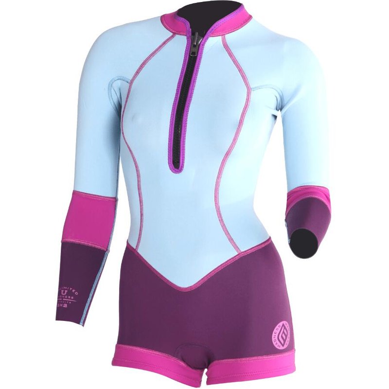 2/2 Unbegrenzt -Zip Dos L/S Kurzanzug Shorty Surf Damen