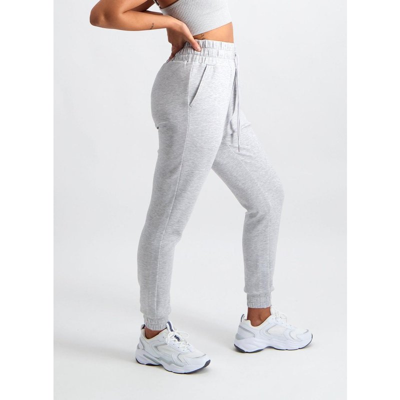 Damen Jogginghose Modalmischung Hochtailliert Locker Bequem Hellgrau