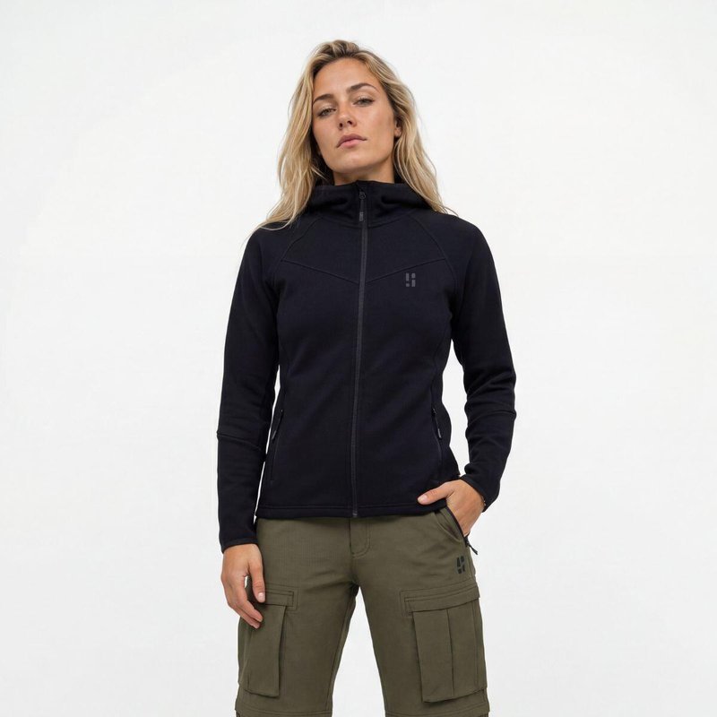Poederbaas Outdoor-Weste Damen aus Merinowolle - Schwarz