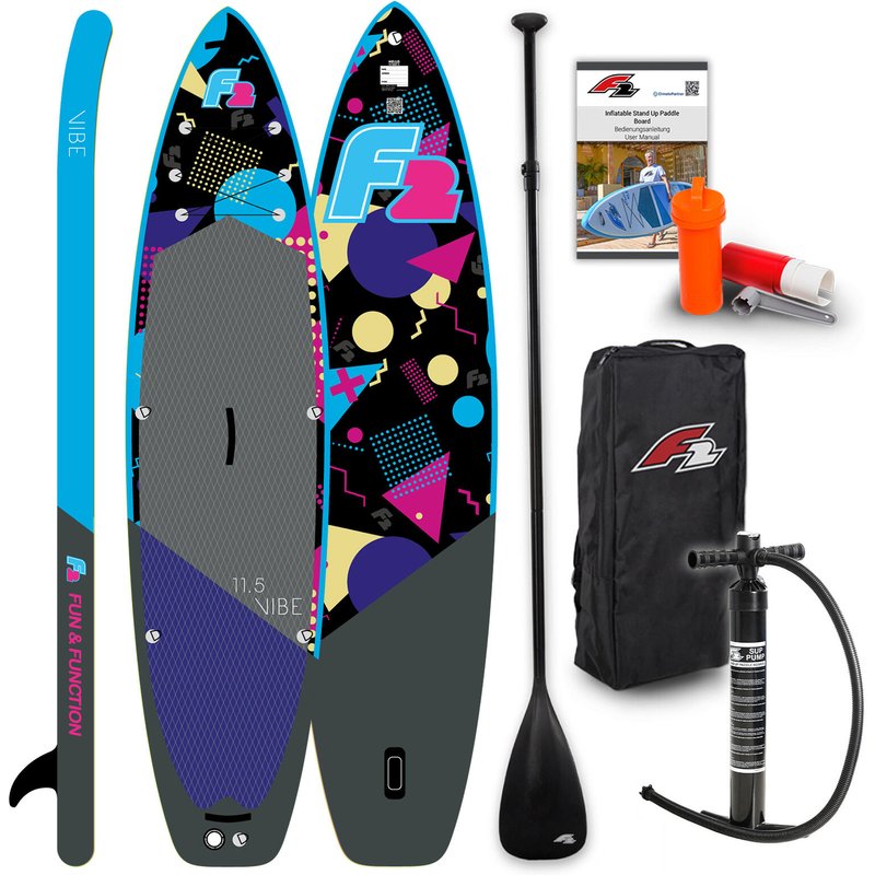 F2 SUP Stand Up Paddle Board Retro Vibe 90s Allover Damen 320cm 10,5 Multicolor