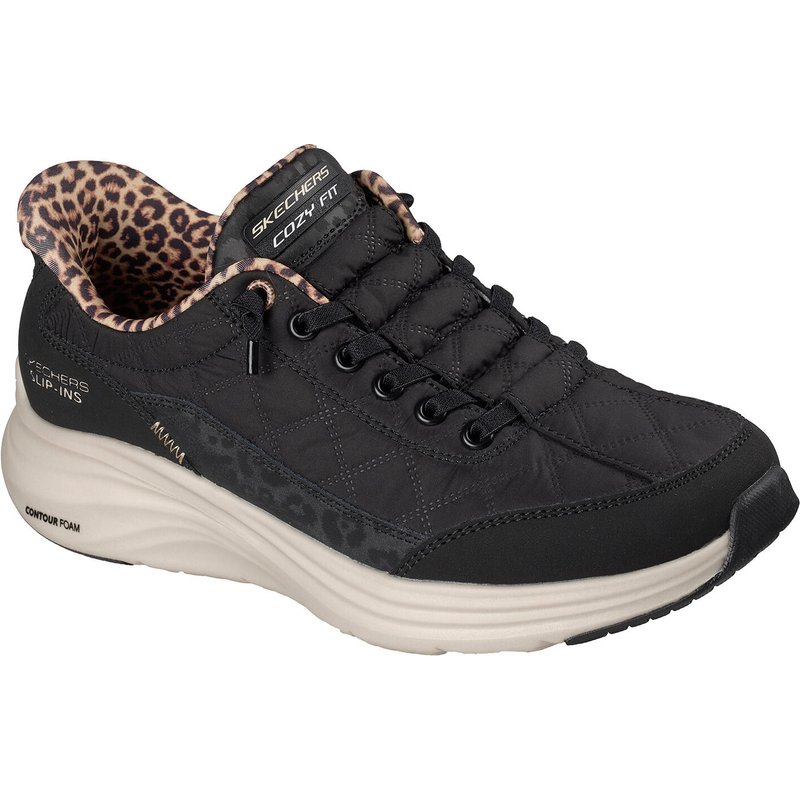 Skechers Damen Slip-ins Contour Foam Cozy Fit Leopard Dream 150419 BLK