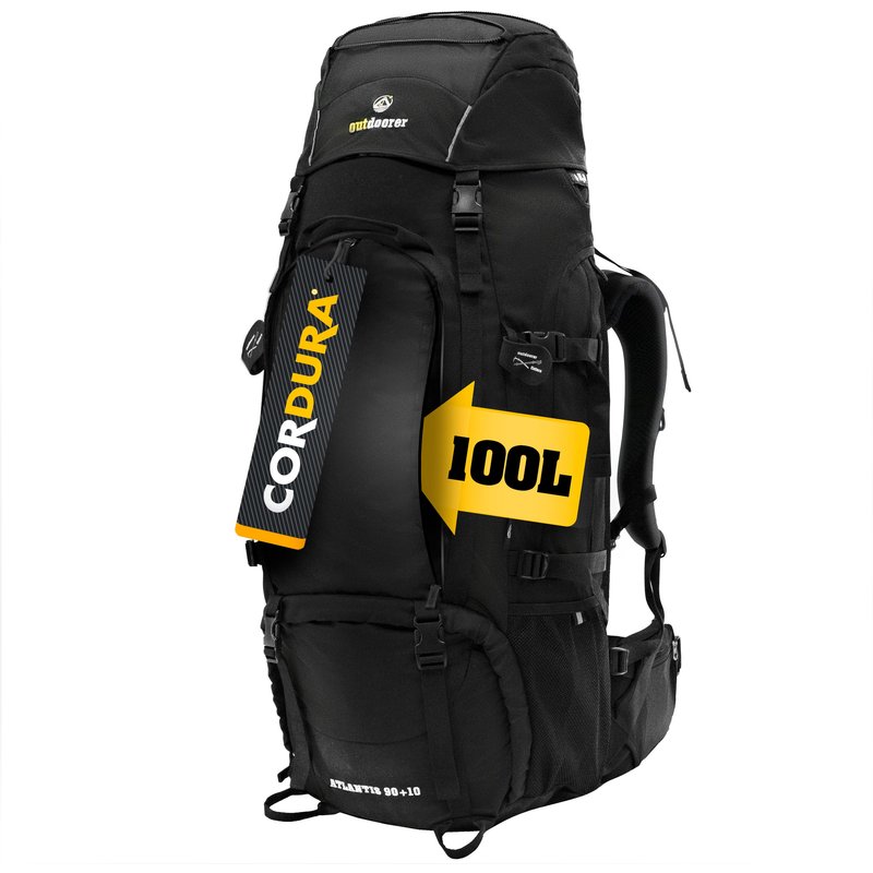 Backpacker Rucksack Atlantis 90+10 Schwarz - Trekkingrucksack 100L