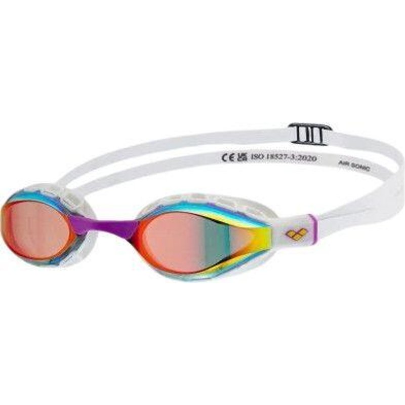 Arena Schwimmbrille mit verspiegelten Gläsern Air Sonic Mirror Gold und Weiß