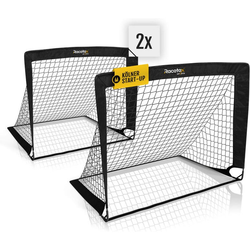 RACETEX 2er Pop-Up Fußballtor Kinder Set, Schwarz