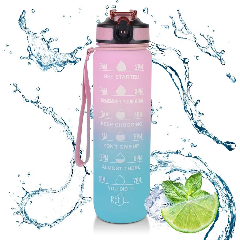 Trinkflasche BPA frei Sportflache Wasserflasche 1 Liter Flasche
