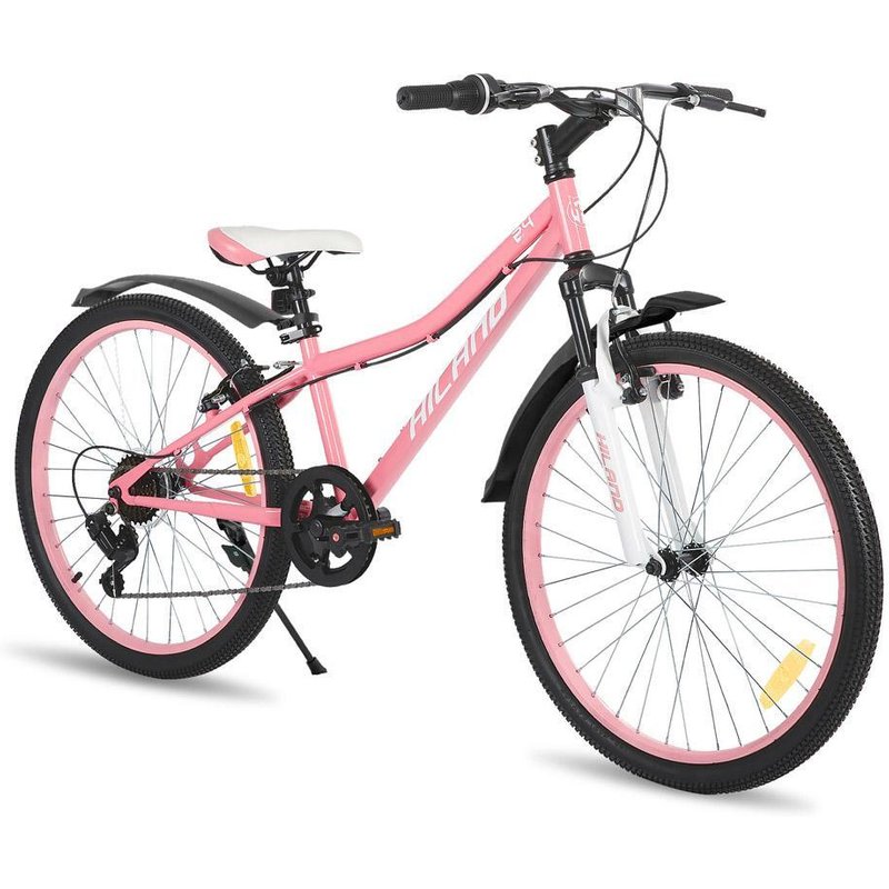 Jungen&Mädchen Rad Jugend-MTB 24 Zoll, 7 Gänge Federgabel V-Bremse Climber