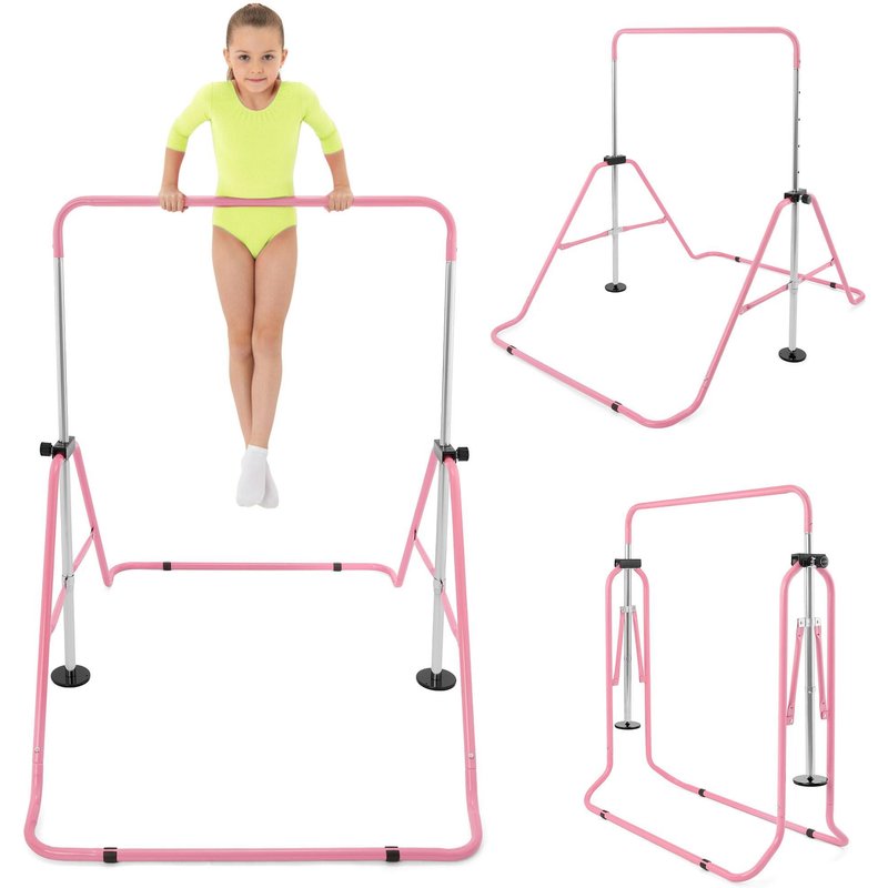 Turnstange – unisex – höhenverstellbar 88–129 cm, klappbar – rosa