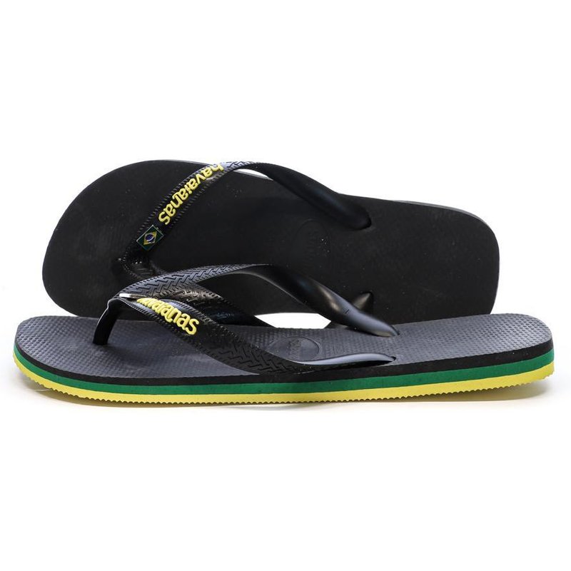 Havaianas Brasil Layers Zehentrenner Schwarz/Gelb für Herren