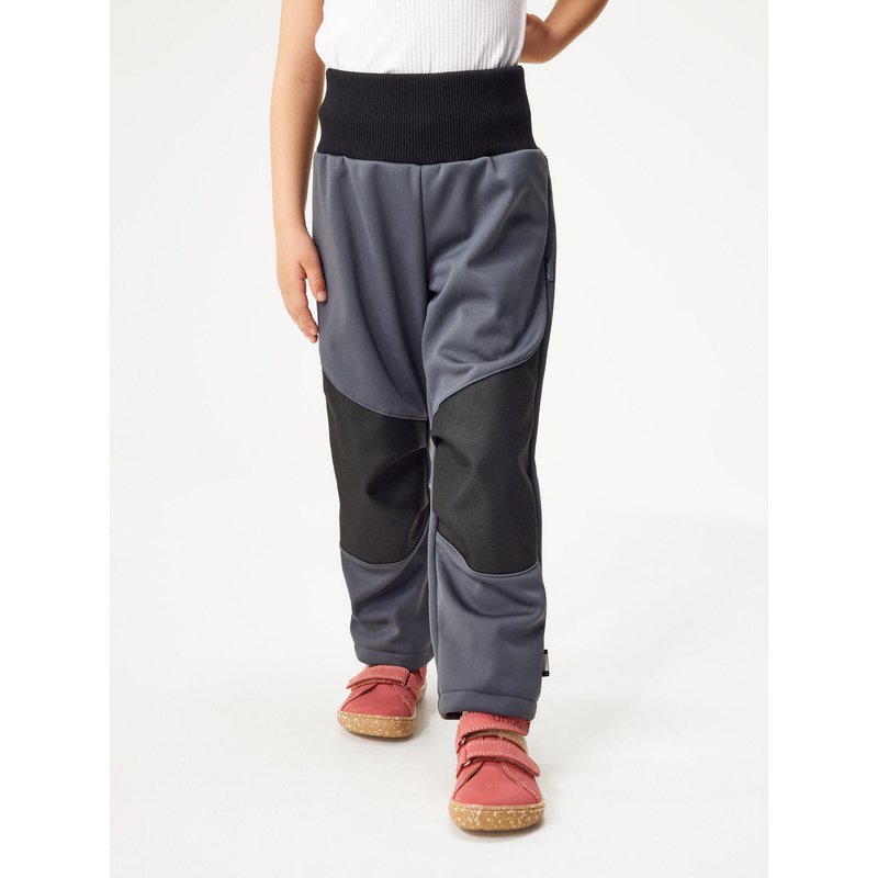 Elastische Softshell-Hose mit Fleece für Kinder Flexi, D. Grau