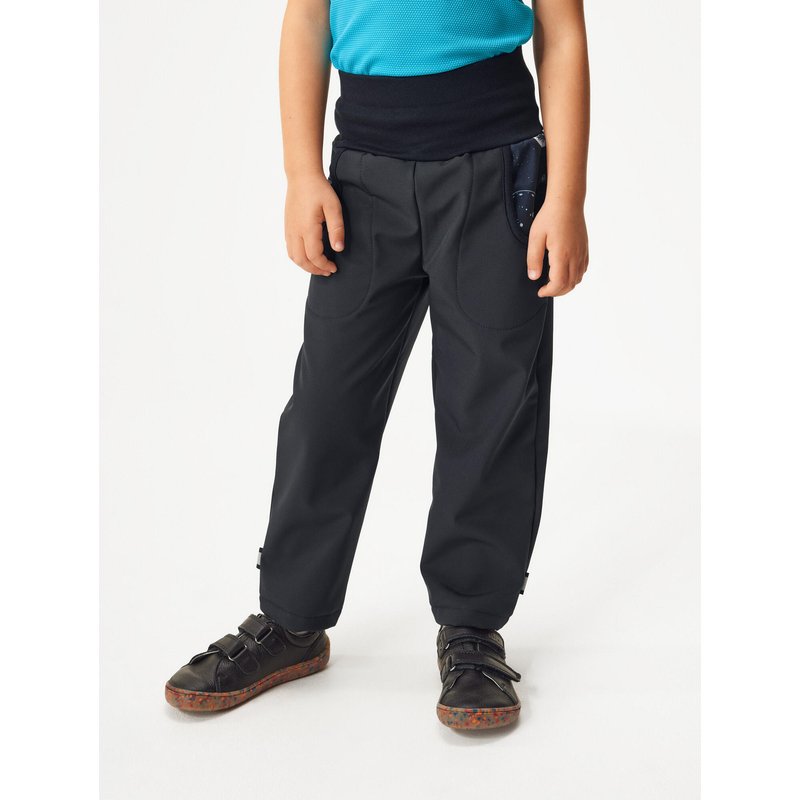 Softshell-Hose mit Fleece für Kinder Basic, Schwarz, Planeten