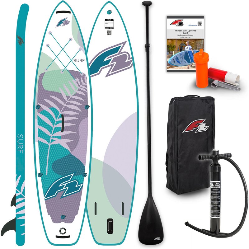 F2 SUP Stand Up Paddle Board Surf Woman V2 Damen 323cm 10,6 Weiss/Türkis