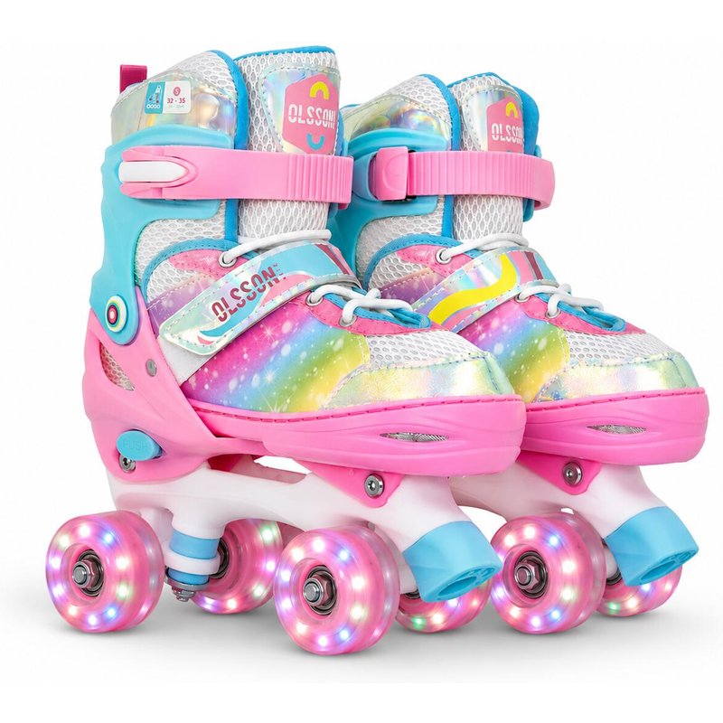 Rollschuhe BLOSSOM Türkis verstellbare Größe (32–35) ABEC7