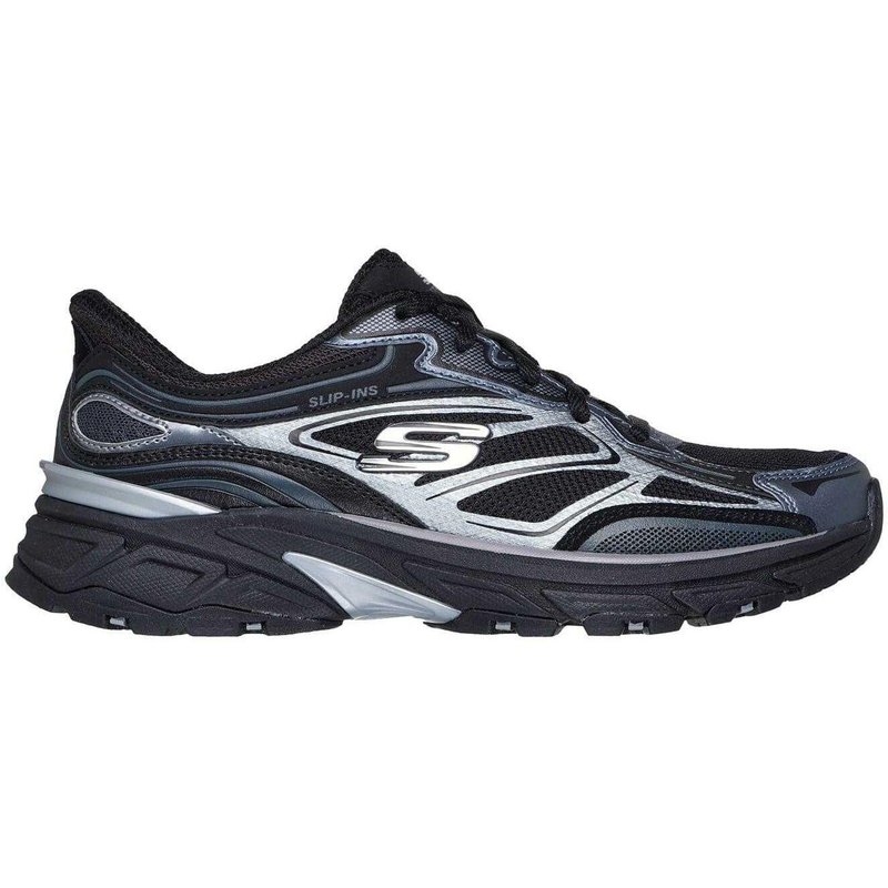 Metallic Sneaker für , Zum Reinschlüpfen, Flach Damen Schwarz