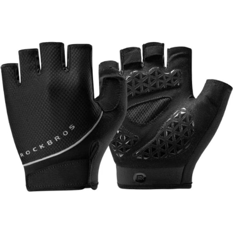 Fahrradhandschuhe fingerlos Sommer gepolstert atmungsaktiv Silikon Grip