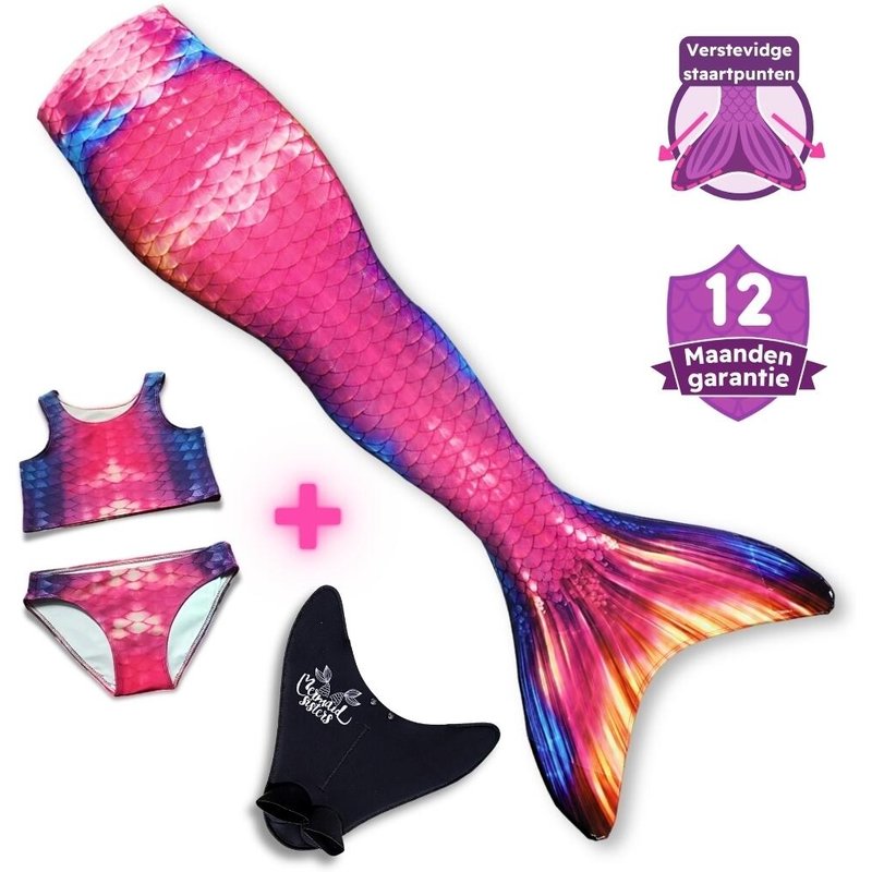 Meerjungfrauen-Set Tropical Sunset Monovin & Bikini-Bademode