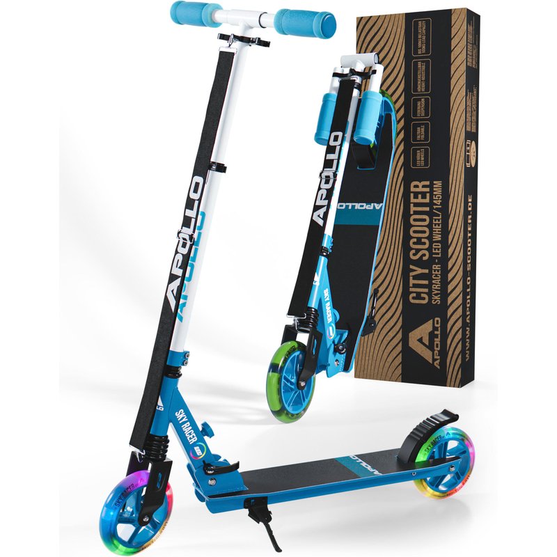 Apollo SkyRacer 145 mm City-Roller mit Federung LED-Rollen klappbar
