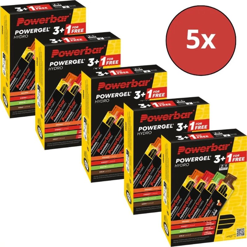Powerbar Energy Gels | Powergel Hydro | Vorteilspackung 5 x 3 + 1 GRATIS