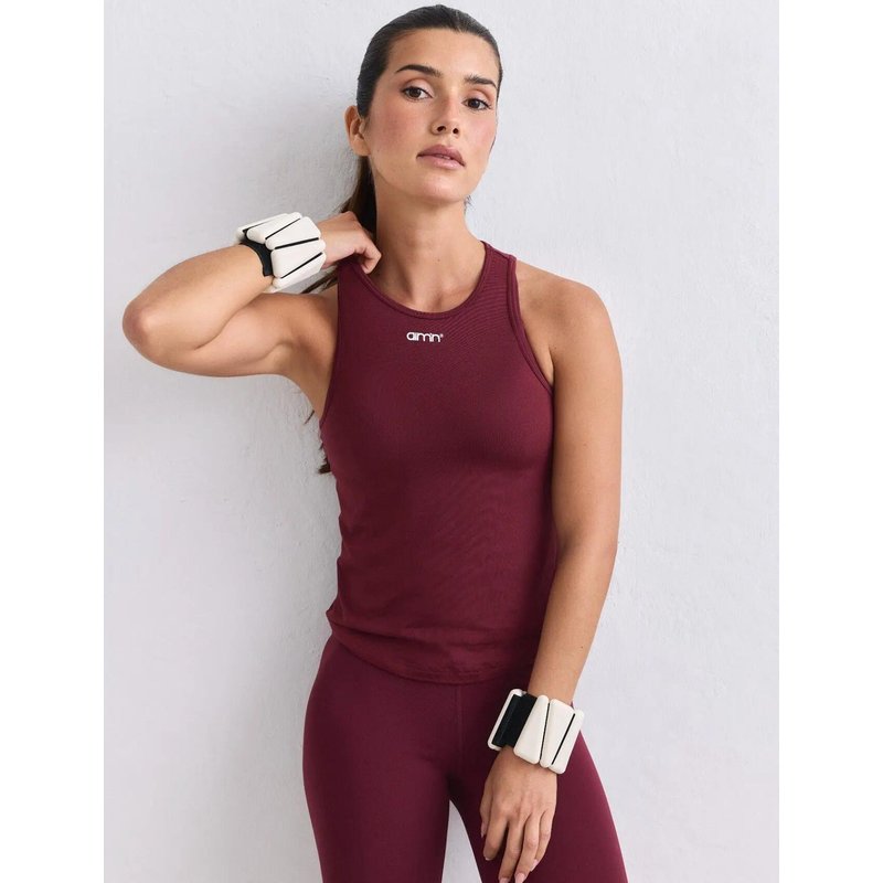 Damen Trainings-Tanktop Ultraweich Schnelltrocknend Weich Basic Burgunderrot