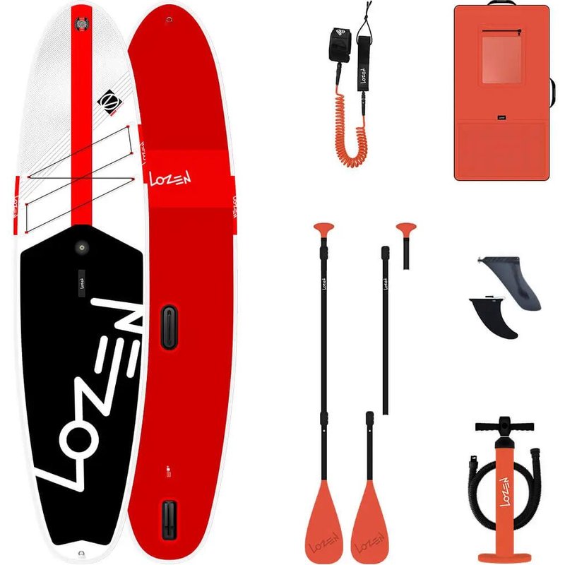 Aufblasbares Windsurf Stand Up Paddle Pack Lozen 11'x32x5 Redline