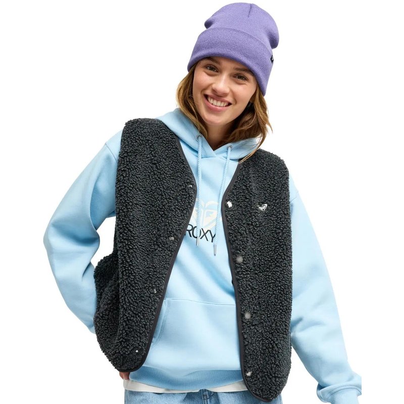 Sherpa-Polarfleece-Weste ICONIC TOWN Schwarz Frauen
