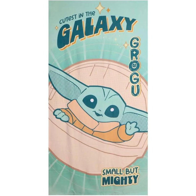 Toalla de microfibra de playa The Mandalorian Grogu Verde Agua 90x180