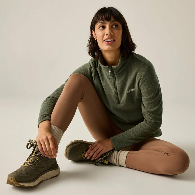 Sweethart Damen-Fleecejacke, leicht, mit halbem Reißverschluss, zum Wandern