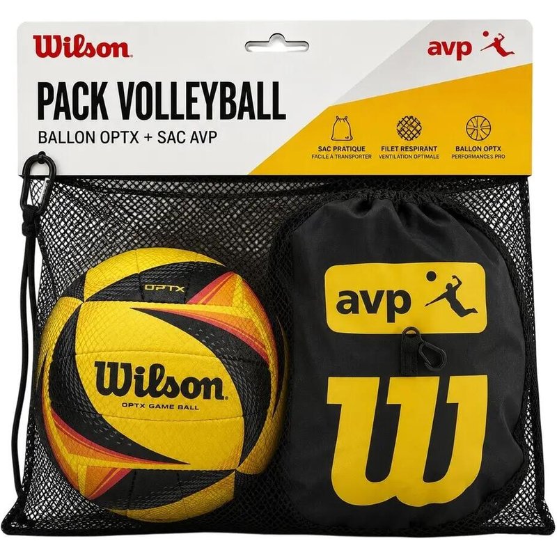 Offizielles Wilson OPTX-Ball-Set + AVP-Netz-Tasche