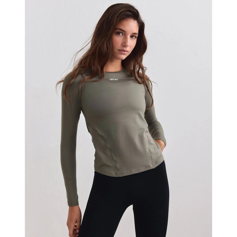 Damen Langarmshirt Ultraweich Schnelltrocknend 4-Wege-Stretch Soft Basic Grün