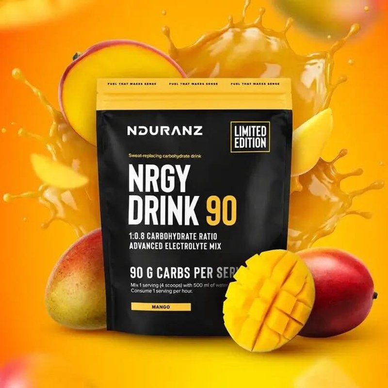 Nrgy Drink 90 Mango Ltd. Edit. Kohlenhydrate Triathlon Laufen Rad Nduranz 1,2 kg