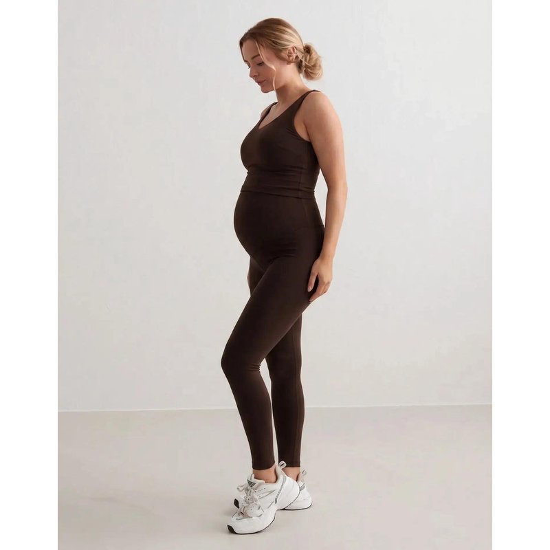 Damen Umstandsleggings Hochtailliert squat proof Sense Schokolade