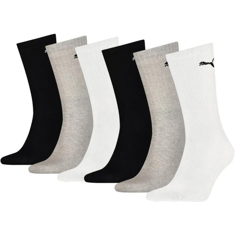 Unisex-Sportsocken - 6 Paar - Grau/Weiß/Schwarz