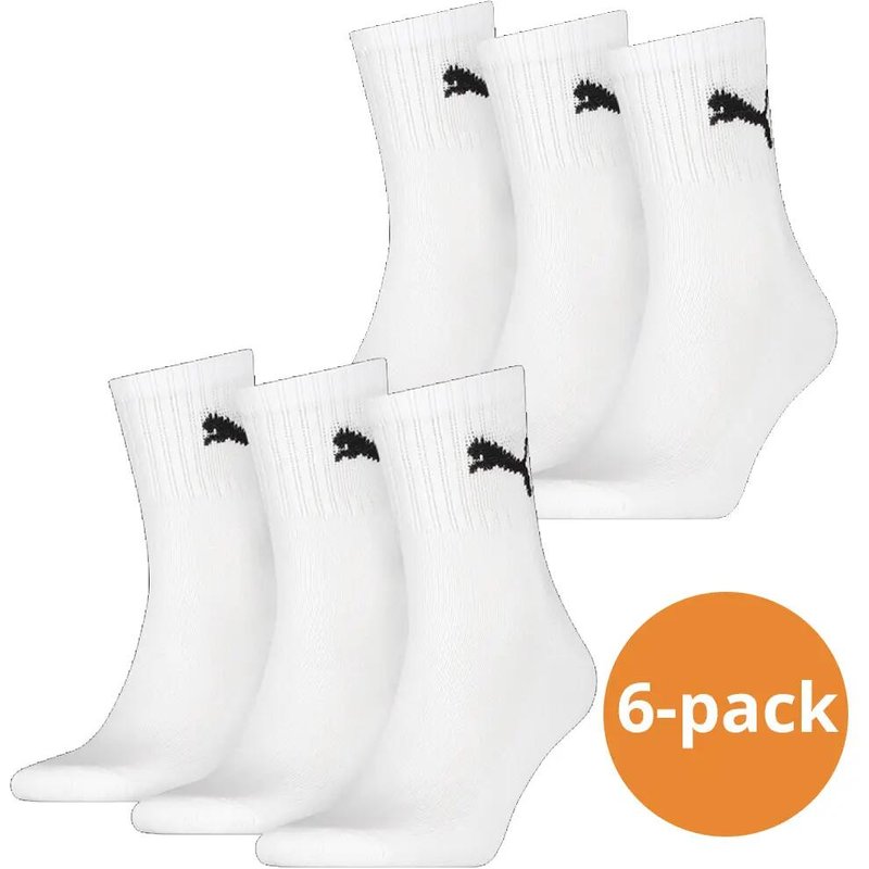 Unisex-Sportsocken - 6 Paar - Weiß