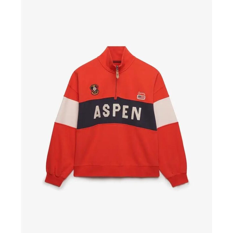 Pullover mit halbem Reißverschluss, Damen Superdry Preppy