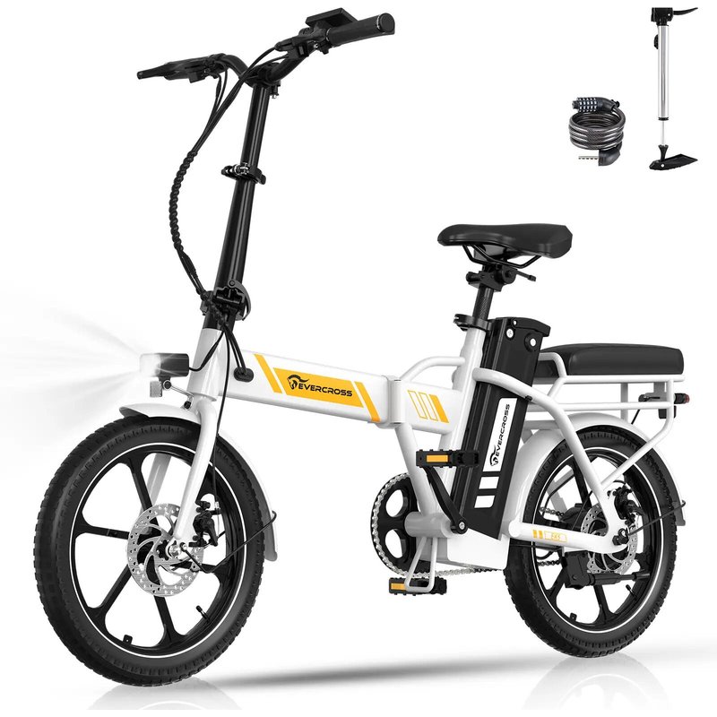 Faltbares Elektrofahrrad 250 W, kompakt und leicht – EVERCROSS EK5 Weiß