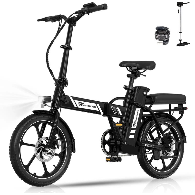Faltbares Elektrofahrrad 250W – kompakt und leicht – EVERCROSS EK5 Schwarz