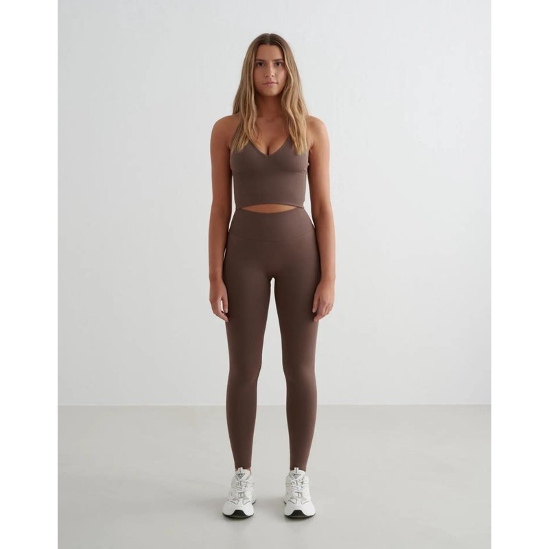 Damen Tights Extra Lang Hoher Bund invisible scrunch Shape Seamless Braun