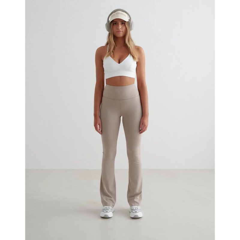 Damen Leggings Ausgestellt Hoher Bund Lang Sense Beige