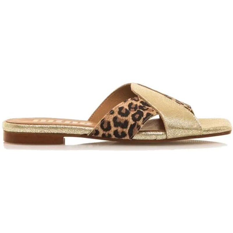Sandalen für Damen Mustang Leopard Gold