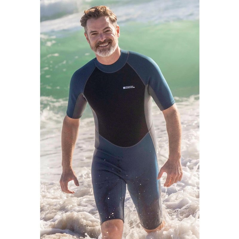 Herren Surfen Shorty Neoprenanzug 2,5 mm Flatlock-Nähte Rückenreißverschluss