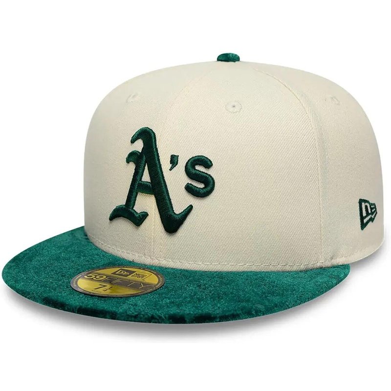 New Era 59FIFTY Cap MLB Athletics Oakland Paisley hellbeige/grün