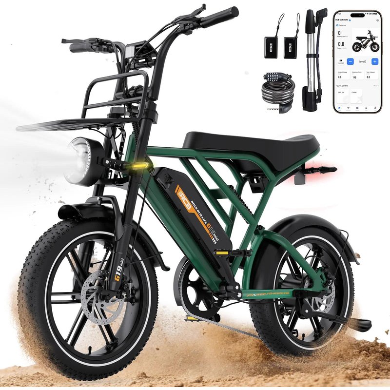 E‑Bike E‑City‑Bike 16 Zoll, 468Wh Akku mit Drehmomentsensor bis 80 km Reichweite