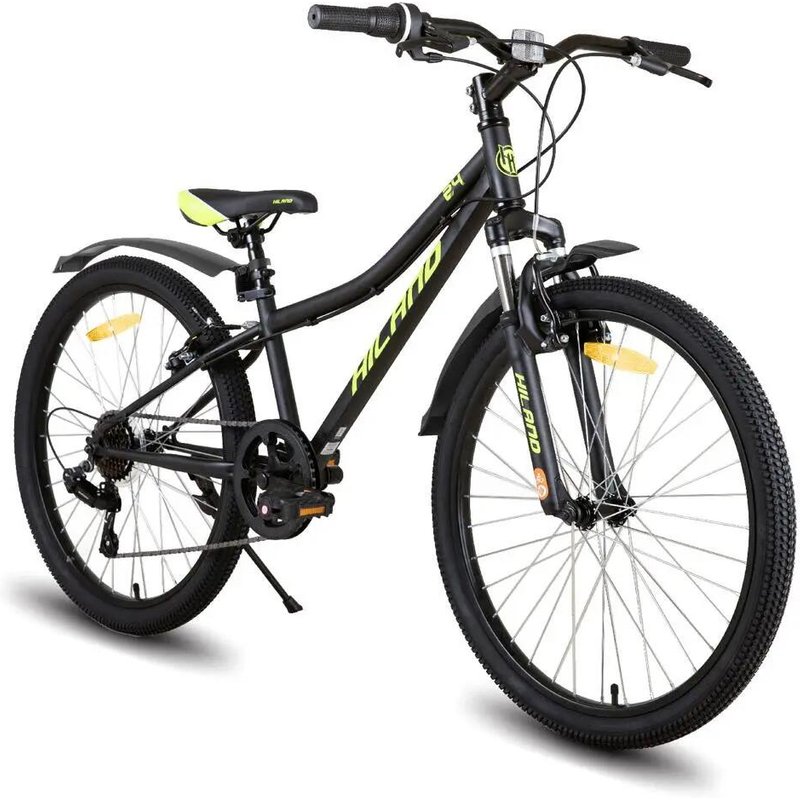 Jungen&Mädchen Rad Jugend-MTB 24 Zoll, 7 Gänge Federgabel V-Bremse Climber