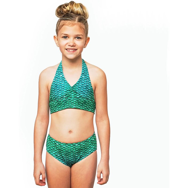 Meerjungfrau Bikini Kinder Sirene Green M