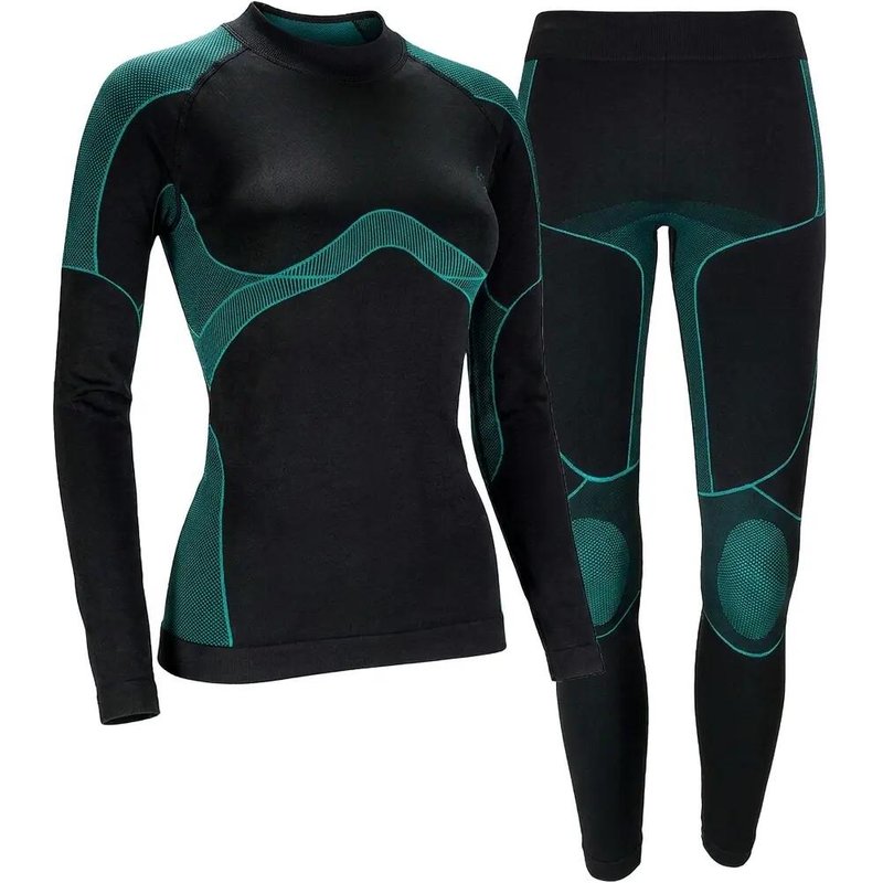 Black Snake Damen Seamless Funktionswäsche-Set - S/M Schwarz/Petrol