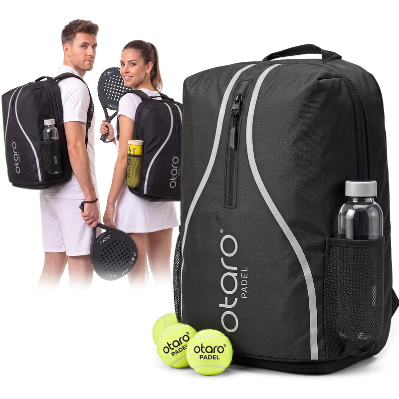 Padeltasche mit Schuhfach als Padelrucksack | 35L - Schwarz