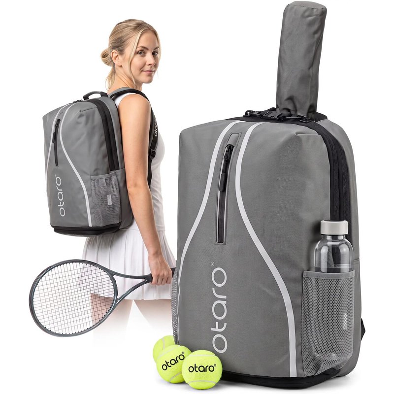 Tennisrucksack mit Schuhfach für 1-2 Schläger | Classic 30L Grau Reflektierend