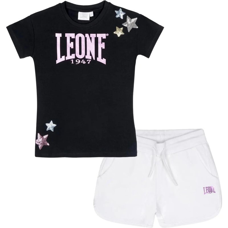 Set aus Baumwoll-T-Shirt und Shorts mit Regenbogenlöwenmotiv für Mädchen