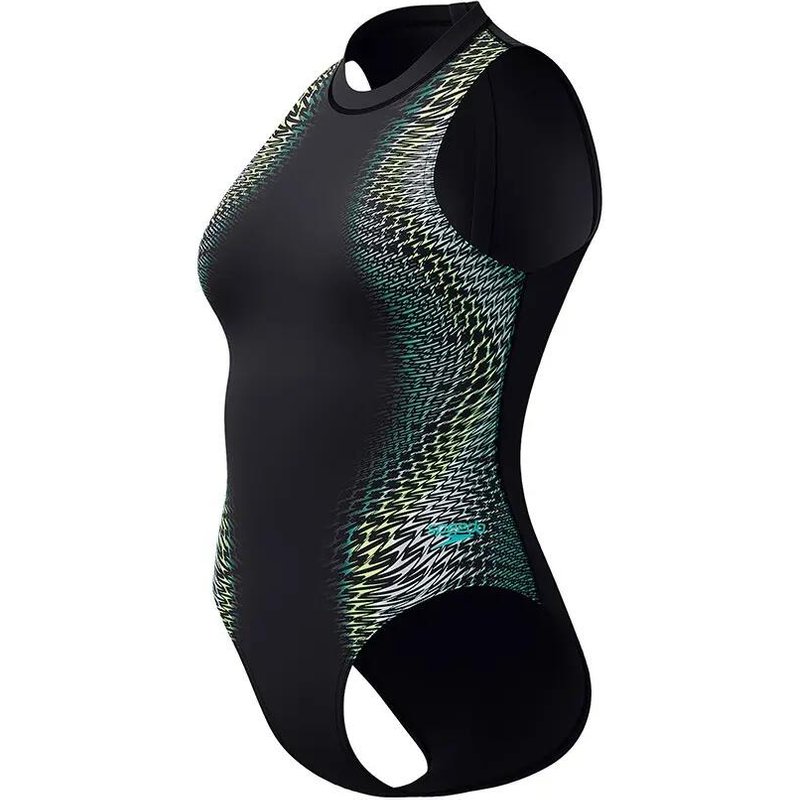 Speedo Badeanzug Eco Endurance+ Placement Hydrasuit Schwarz/Grün