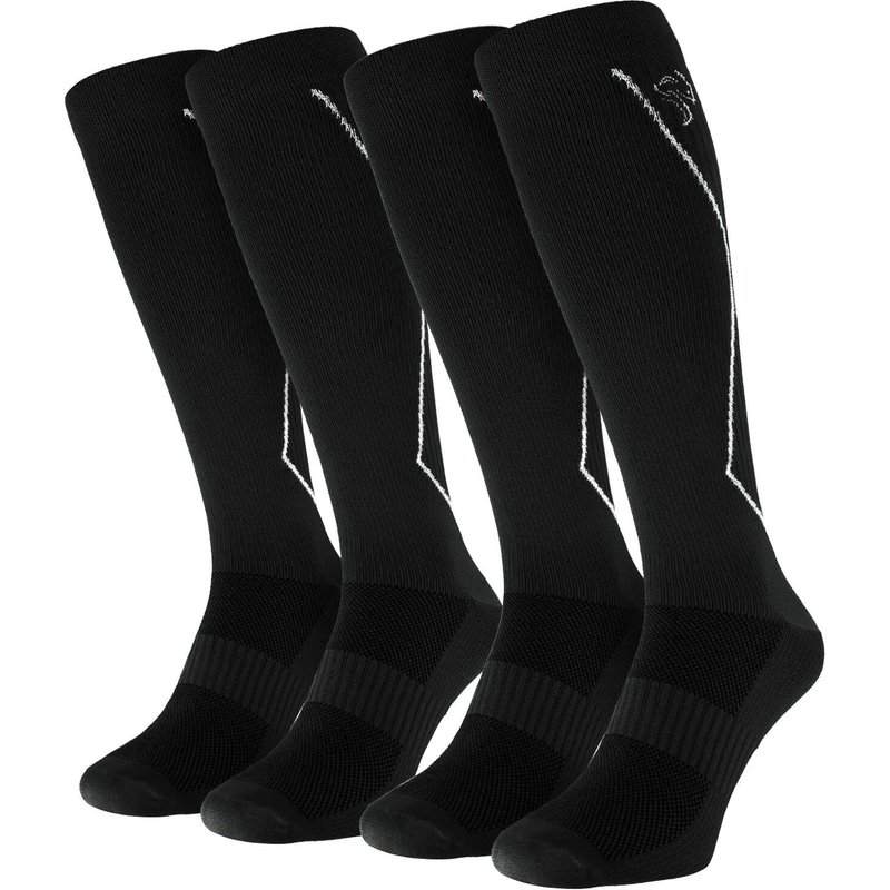 Damen Herren Laufsocken Kompression kniehoch gepolstert atmungsaktiv 2er Pack